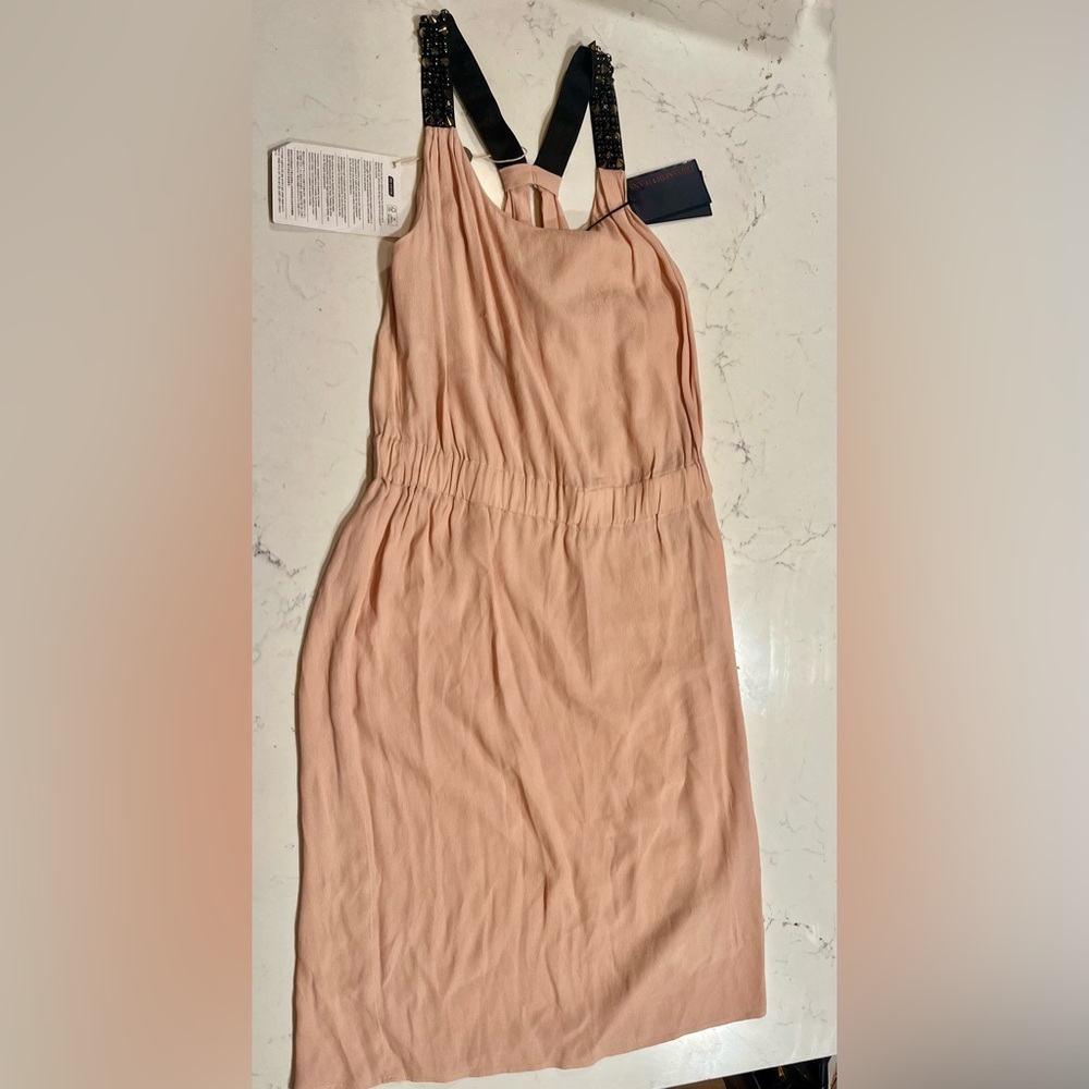 NEW Trussardi Pink studded straps Dress Size 42